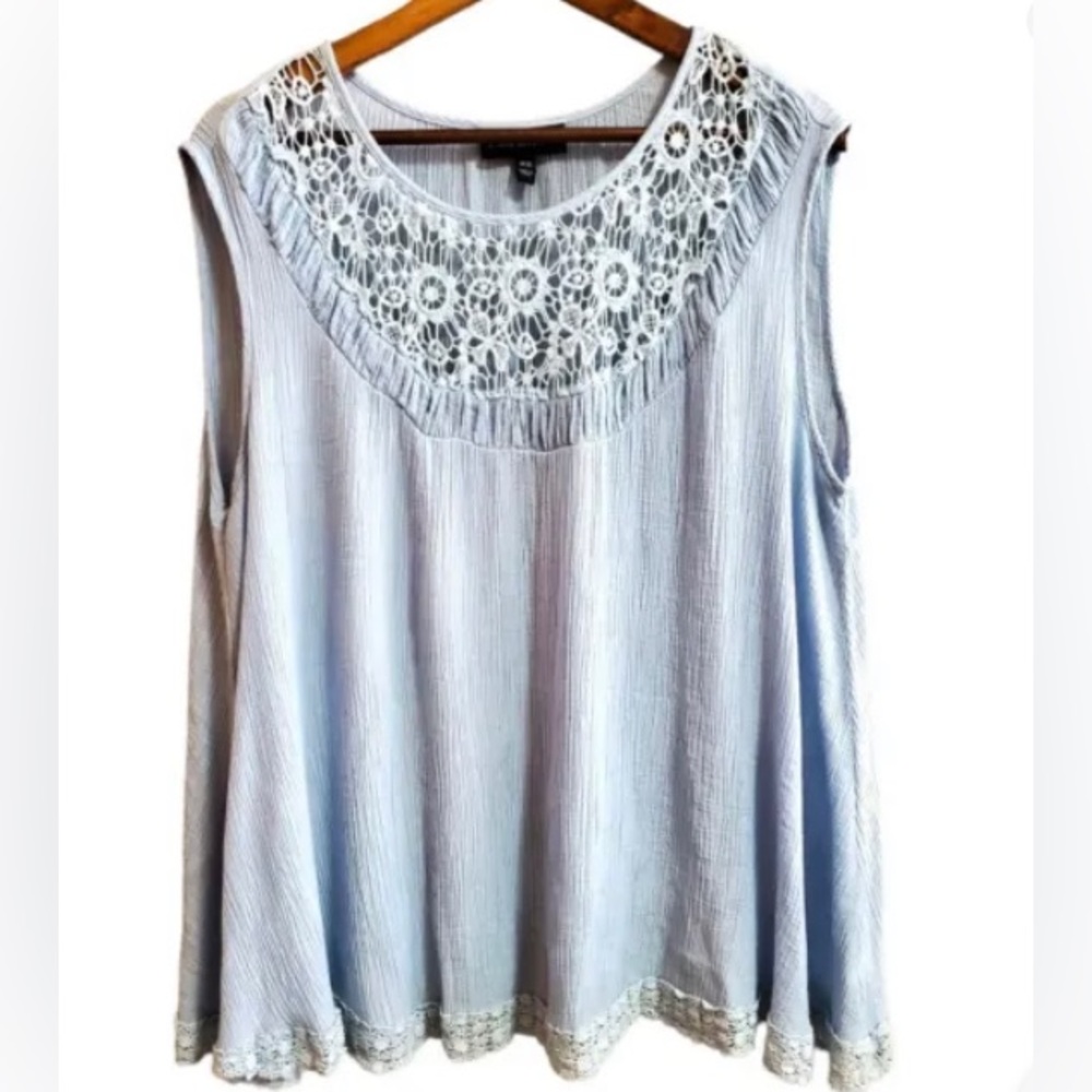Lane Bryant Light Blue Lace Top